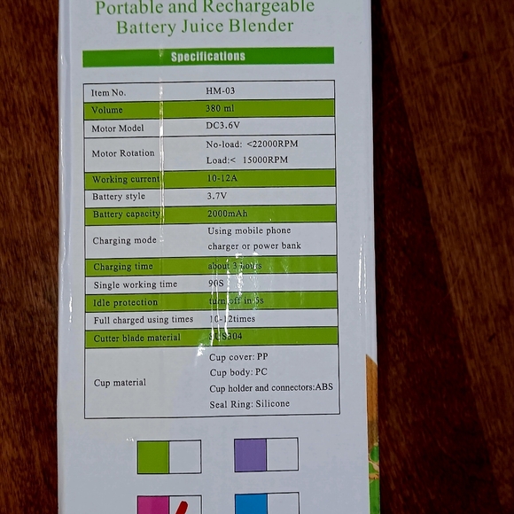 Portable and Rechargeable Juice Blender in Pink New in Box - Picture 3 of 5